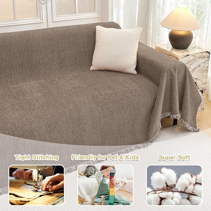 MYSKY HOME Couch Cover for Sofa Couch Covers for Pets, Non Slip Dogs Furniture - Image 3