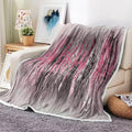 Abstract Throw Blankets, Modern Pink Gold crackNon Cozy Warm Bed Couch Blanket by Uokiuki