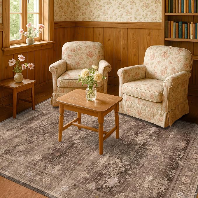 Taupe Brown 5x8 Rug for Living Room - Image 6