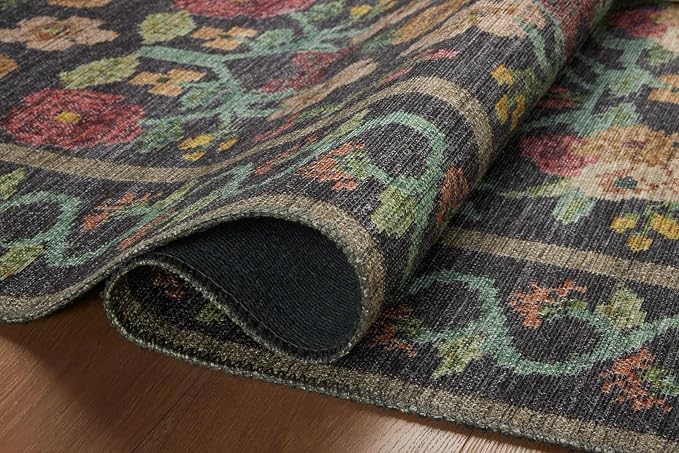 Loloi Rifle Paper Co. Rosa Collection RSA-01 Black 8'-4" x 11'-6" Area Rug - Image 8