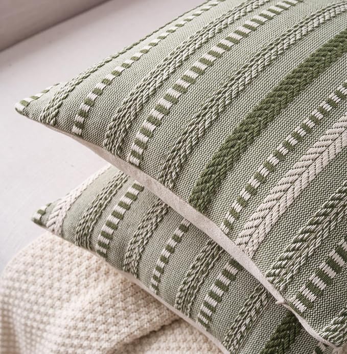 Boho Throw Pillow Covers 22x22 Inch Set of 2, Farmhouse Decorative Couch Pillow - Image 5