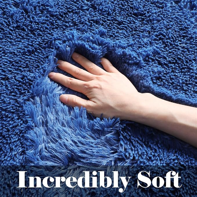 ONASAR Navy Area Rugs for Bedroom Living Room, Washable 4x6 Blue Fluffy Indoor - Image 2