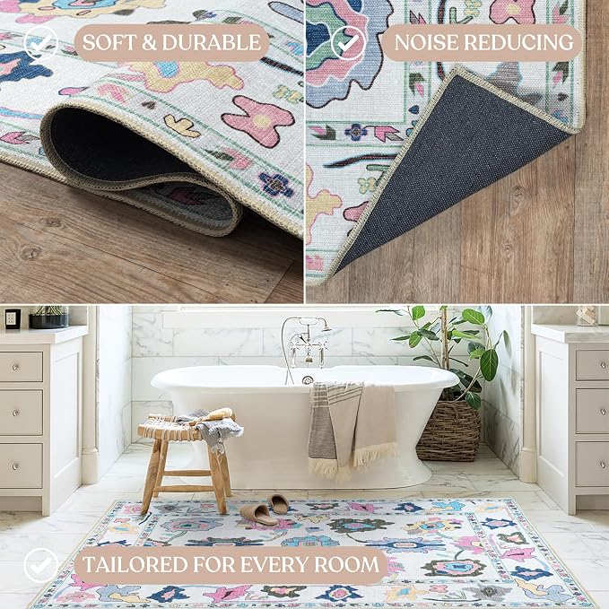Fame Living Colorful Oushak Rug, Large Area Rugs - Image 5