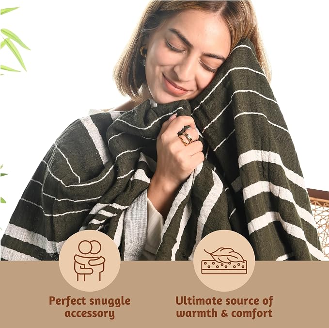 Folkulture 50" x 60" 100% Recycled Cotton Couch Blanket and Throws - Image 3