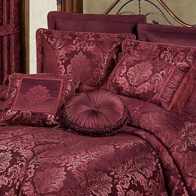 Touch of Class Camelot Luxury Bedding | Robust Burgundy | Matte Satin Damask on - Image 3