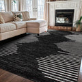 Rugshop Bohemian Stripe Stain Resistant High Traffic Living Room Kitchen by Rugshop