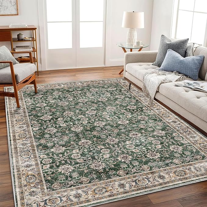 Area Rug 6'x9' Washable Vintage Traditional Floor Cover Thin Retro Kitchen by CHAMPLANT