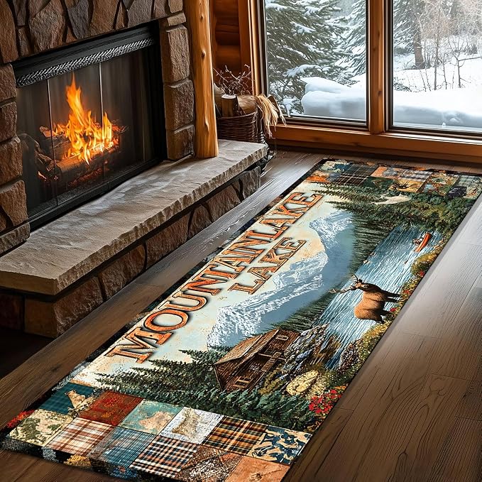 Retro Elk Runner Rug 4x10ft - Image 4
