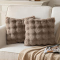 Pack of 2 Thick Plush Throw Pillow Covers Fluffy Wave Faux Fur Decorative by Joyouth