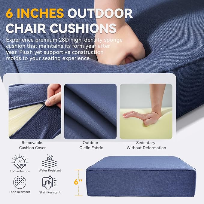 Outdoor Cushion Set for Furniture Patio Furniture, UV Resistant, Water Resistant - Image 4