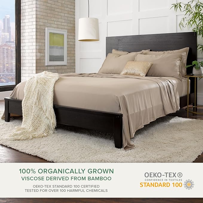 Pure Bamboo King Sheets, Genuine 100% Organic Viscose Derived from Bamboo Bed - Image 2
