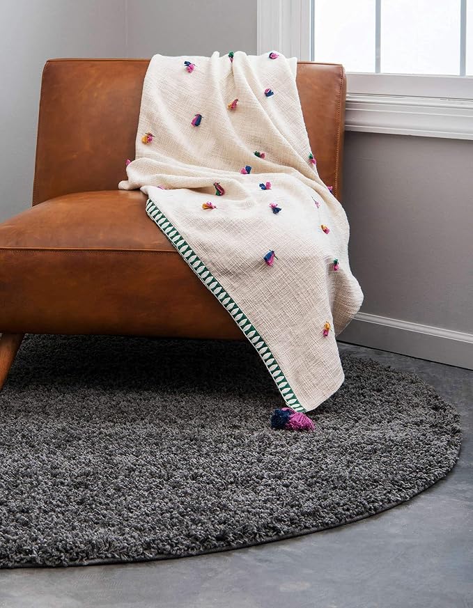 Unique Loom Solid Shag Collection Area Rug - Image 4