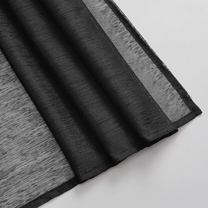 DONREN Jet Black Window Scarf Curtains - Image 6