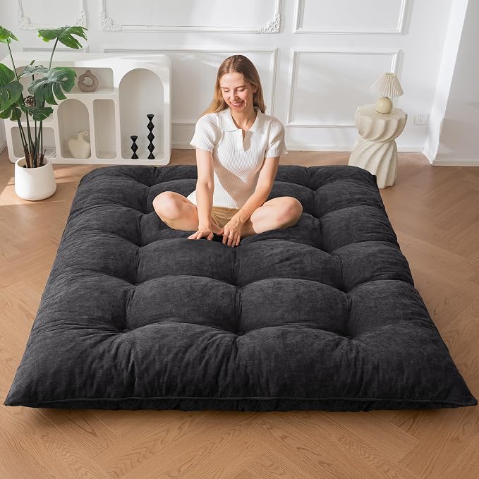 MAXYOYO Japanese Floor Mattress Queen Size, Thick Chenille Tatami Mat Sleeping by MAXYOYO