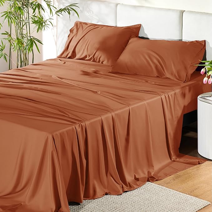 Bedsure Full Size Bed Sheets, Cooling Sheets, Rayon Derived from Bamboo by BEDSURE