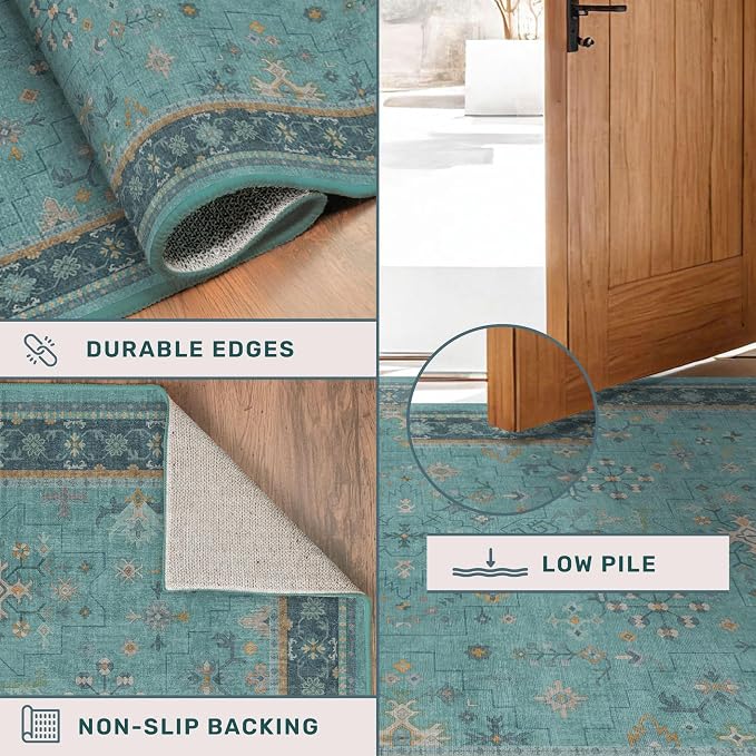 Teal 4x6 Rugs for Entryway Indoor - Image 4