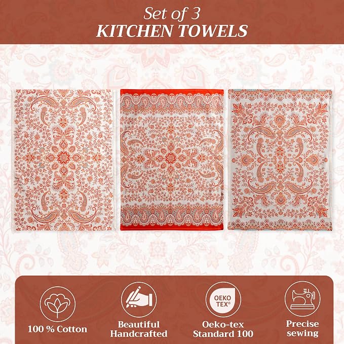 Maison d' Hermine Kitchen Towels Set of 3 100% Cotton 20" x 27.5" Reusable - Image 2