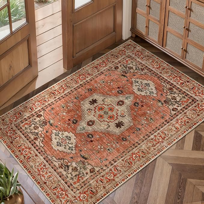 Boho Small Area Rug, 2x3 Washable Rug by Tangsoo