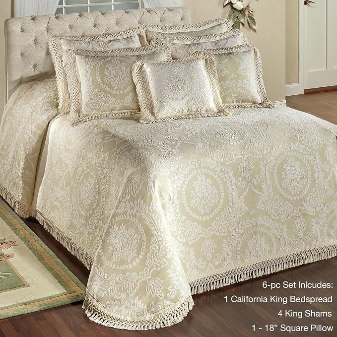 Timeless Vintage Style Bedding | Neutral Sage and Ecru | Textured Matelasse - Image 2