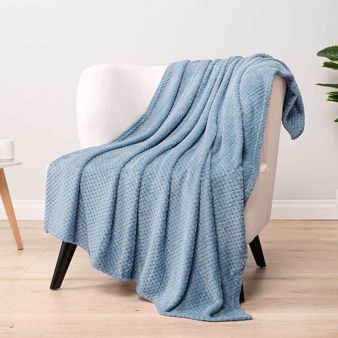 PAVILIA Dusty Blue Throw Blanket - Image 3