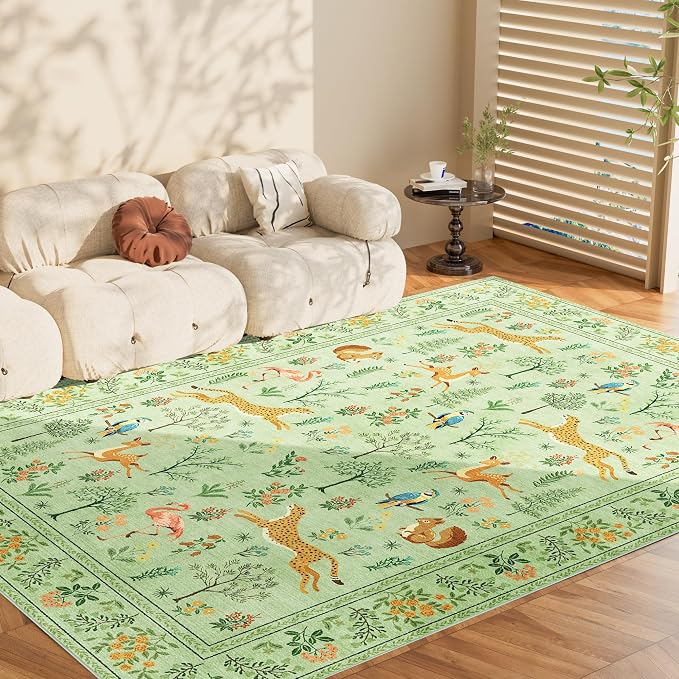 DUKINO 6x9 Rug, Washable Animal Living Room Rug - Image 8