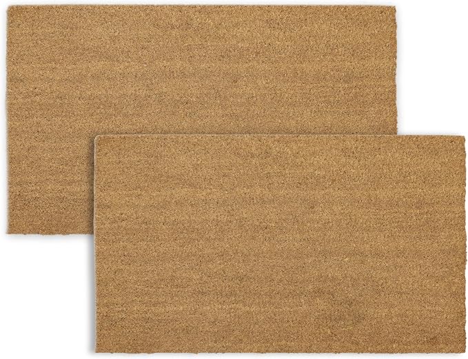 Coir Door Mats 17" X 30", Non-Slip Sturdy, PVC Backed, Heavy Duty, Plain Mat by Unknown