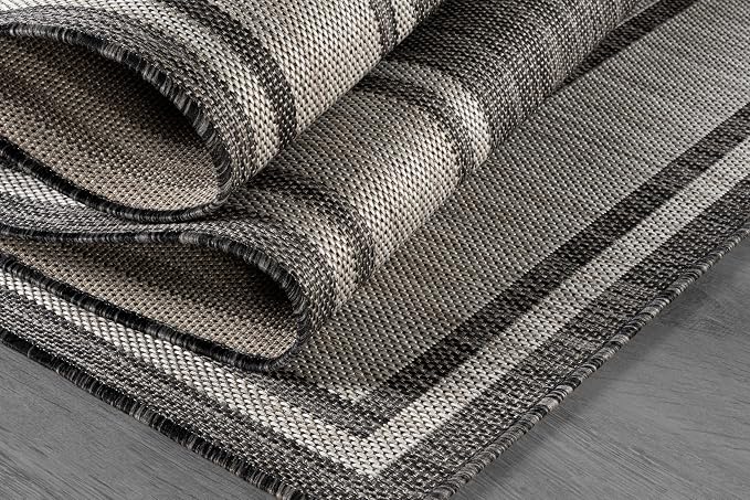 Beverly Rug Large Outdoor Rug 9x12 Modern Bordered Area Rugs - Image 8
