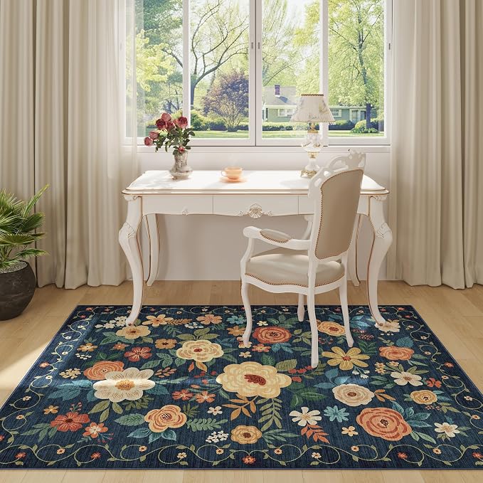 DUKINO 3x5 Area Rug, Floral Rugs - Image 2