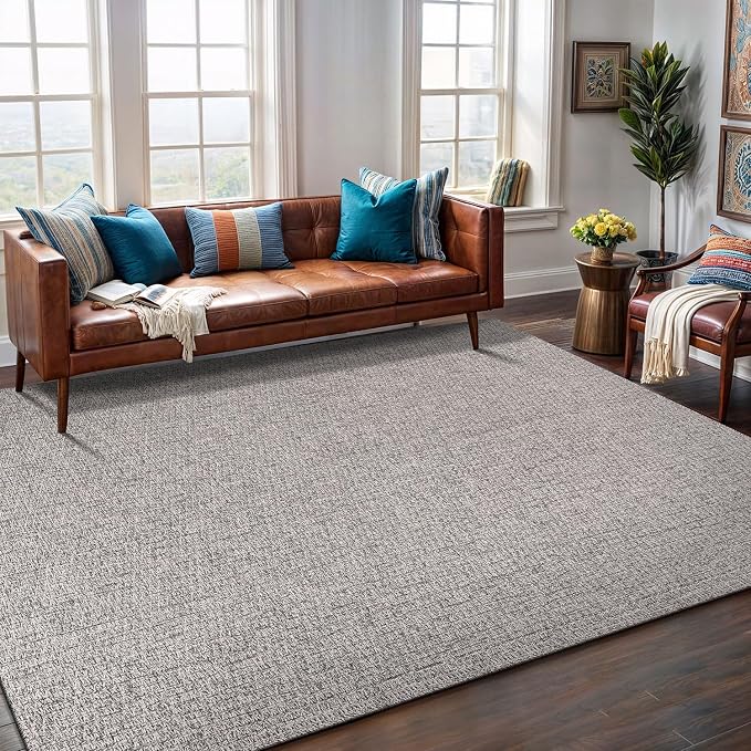 Easy Jute Rug 5x7 Indoor Outdoor Natural Rugs Solid Fiber Rug Woven Area Rug by LenaRug