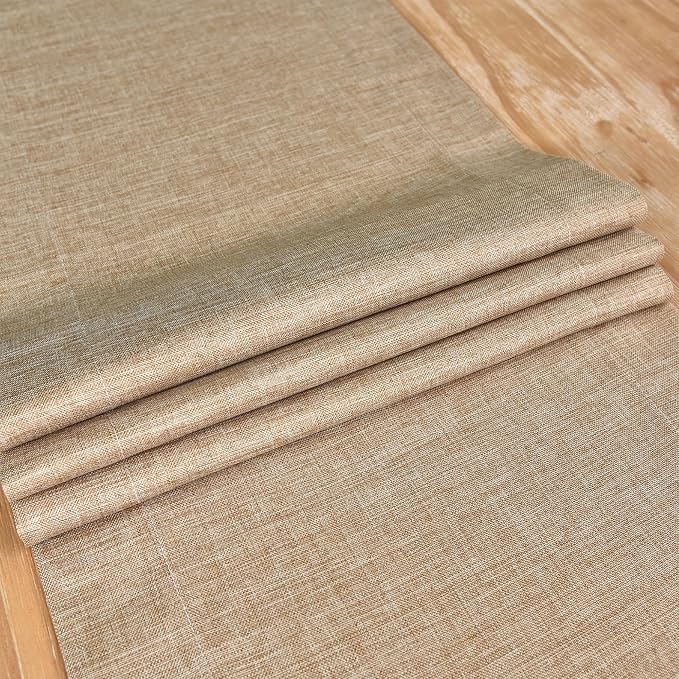 NEWISHER Farmhouse Rustic Table Runner Solid Flaxen Rectangular Table Runners - Image 5