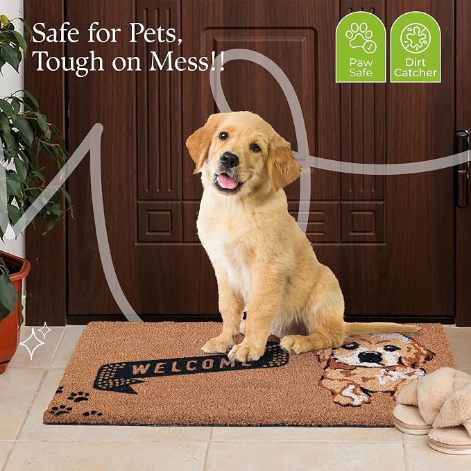 Coir Door Mats 17" X 30", Non-Slip Sturdy, PVC Backed Heavy Duty, Cute Little - Image 6