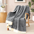 WRENSONGE Throw Blanket Cationic Dyeing Black Soft Cozy Fluffy Warm Hand Made by WRENSONGE