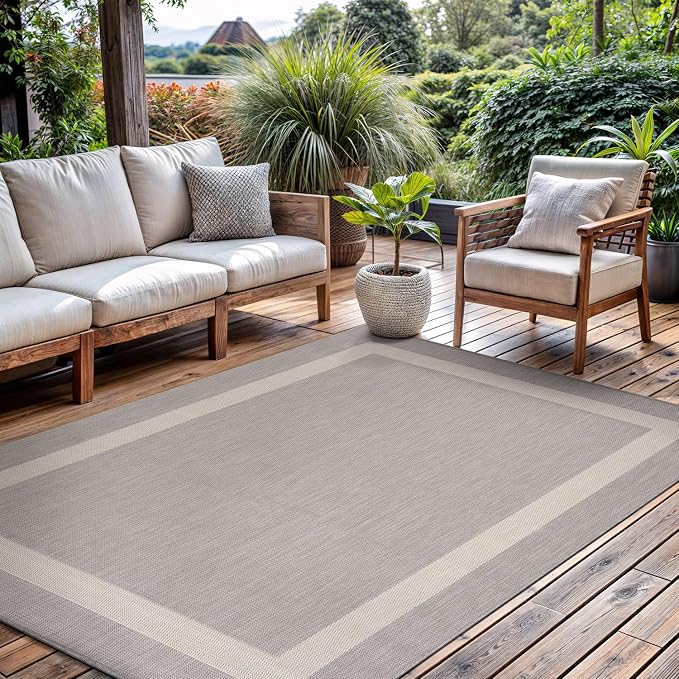 CAMILSON Outdoor Rug 6x9, Modern Outside Rugs - Image 5