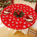 Round Spandex Christmas Tablecloth, Elastic Fitted Waterproof Tablecloths by Moosfor