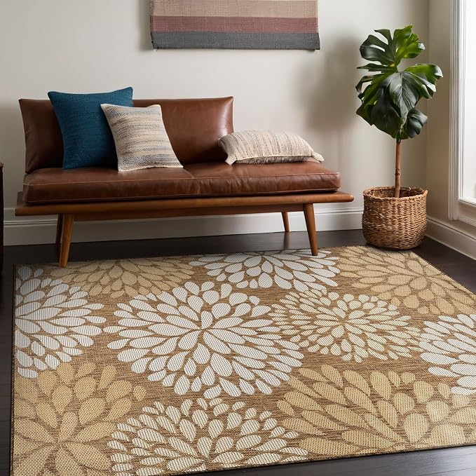 Beverly Rug Outdoor Rug 8x10 Modern Exotic Tropical Leaf Area Rugs - Image 9