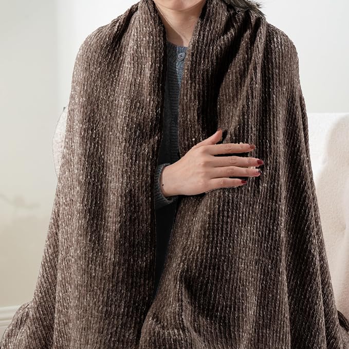 BATTILO HOME Dark Brown Throw Blanket - Image 5