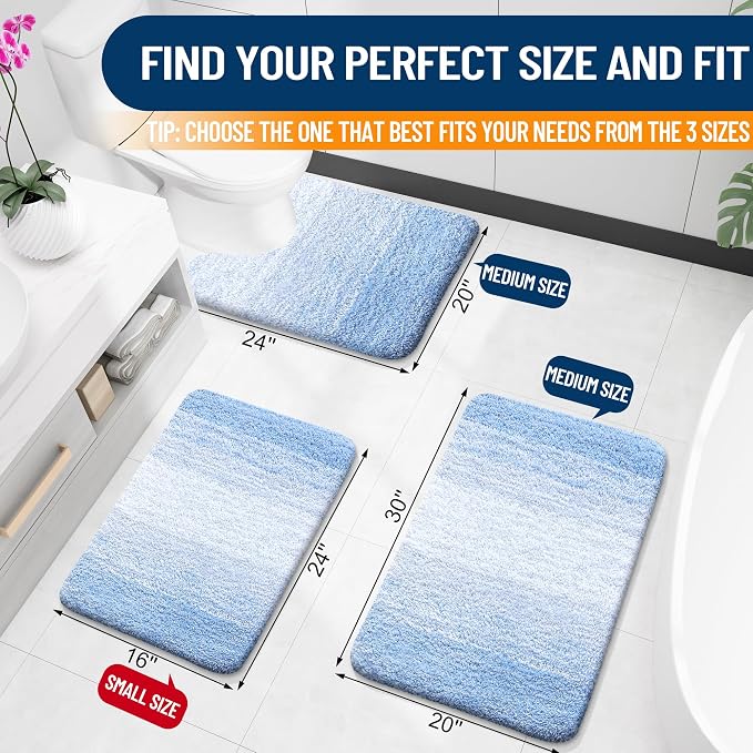 OLANLY Bathroom Rugs Mat 30x20, Extra Soft Absorbent Microfiber Bath Rugs - Image 2