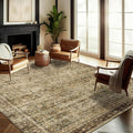 5x7 Washable Area Rug Vintage Brown Traditional Floor Cover Foldable Thin Rug by CHAMPLANT
