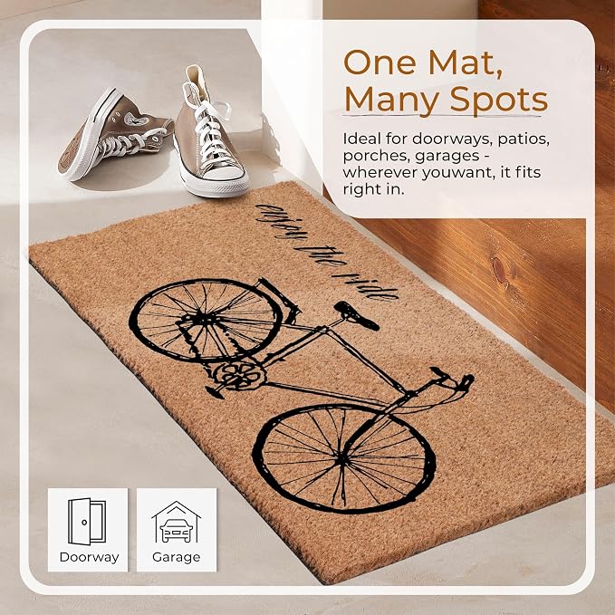 Coir Door Mats 17" X 30", Non-Slip Sturdy, PVC Backed Heavy Duty, Enjoy The - Image 2