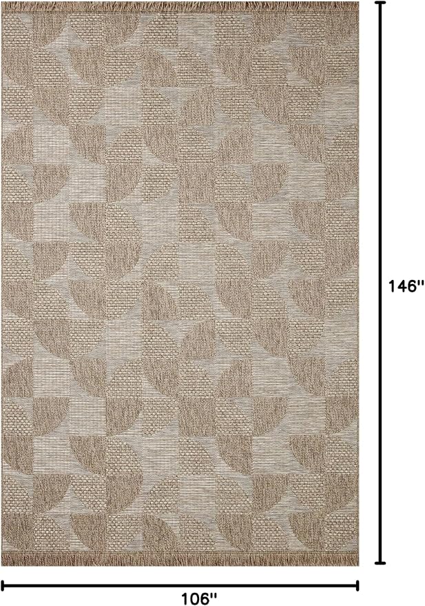 Loloi Dawn Collection Indoor/Outdoor DAW-08 Beige 8'-10" x 12'-2" Area Rug - Image 2