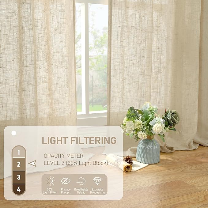 LAMIT Linen Curtains 84 inch Length - Image 4