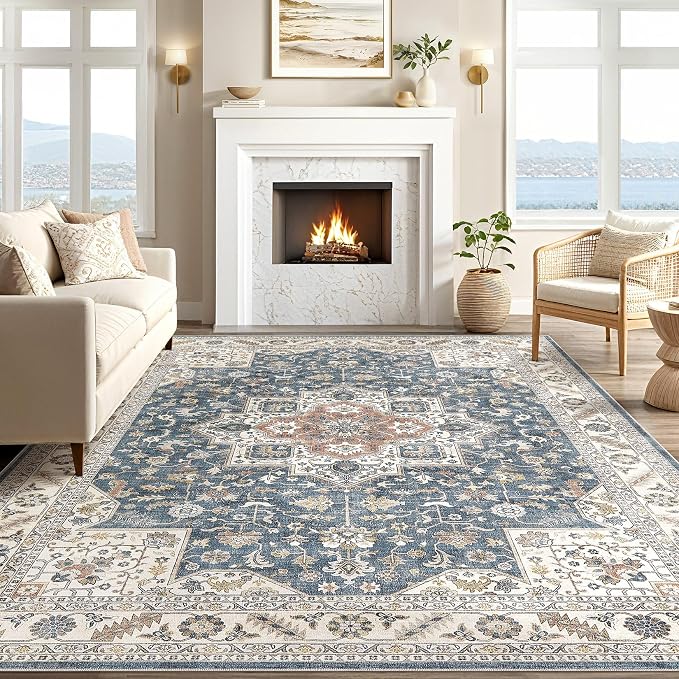 Vintage Living Room Area Rug 5x8 - Image 5