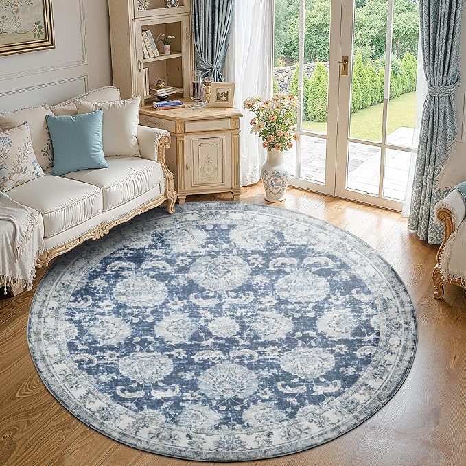 jinchan Fiora Round Rug 7ft Area Rug by JINCHAN