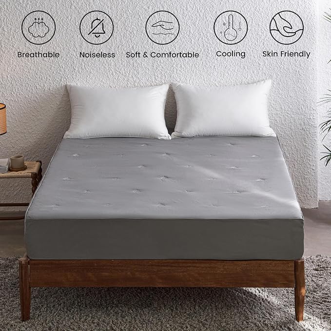 Simple&Opulence Cooling Quilted Mattress Pad – Fitted Sheet Mattress Protector - Image 2