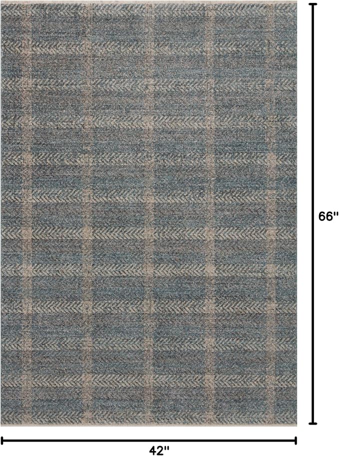 Loloi Angela Rose Ember Collection EMB-03 Blue/Beige 3'-6" x 5'-6" Accent Rug - Image 2