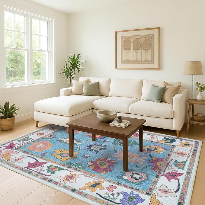 Fame Living Colorful Oushak Rug, Extra Large Area Rugs - Image 2