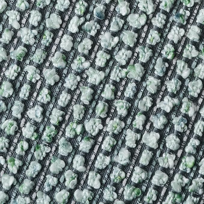 Striped Throw Pillow Covers 16x16 Set of 2 Green Textured Boucle Chic Morden - Image 2