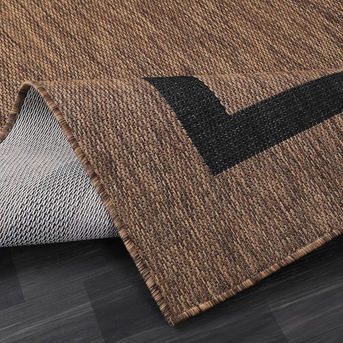 Bordered Outdoor Rug 9x12 Washable Outside Carpet - Image 3