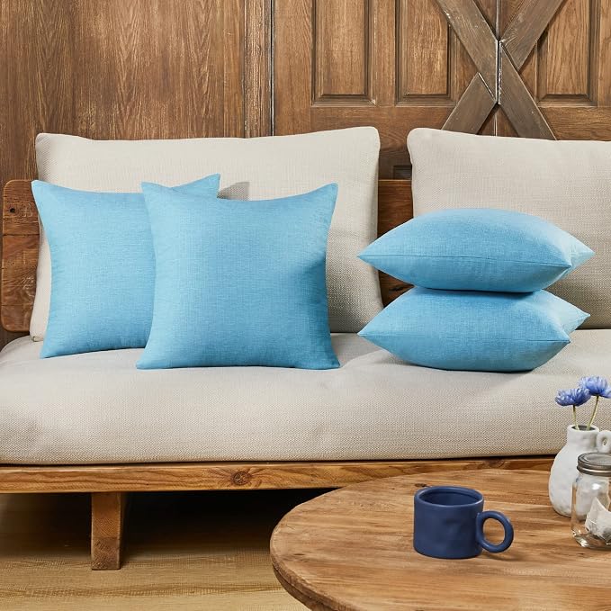 Deconovo Blank Pillow Covers Faux Linen Pillow Shams by Deconovo