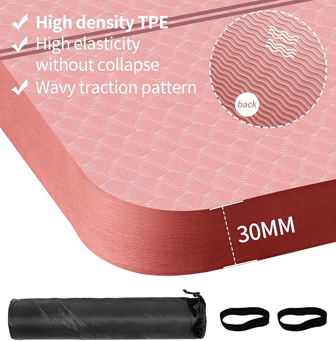 nuveti Large Exercise Mat - 15mm/20mm/30mm Thick Yoga Mat | Workout Mat - Image 2